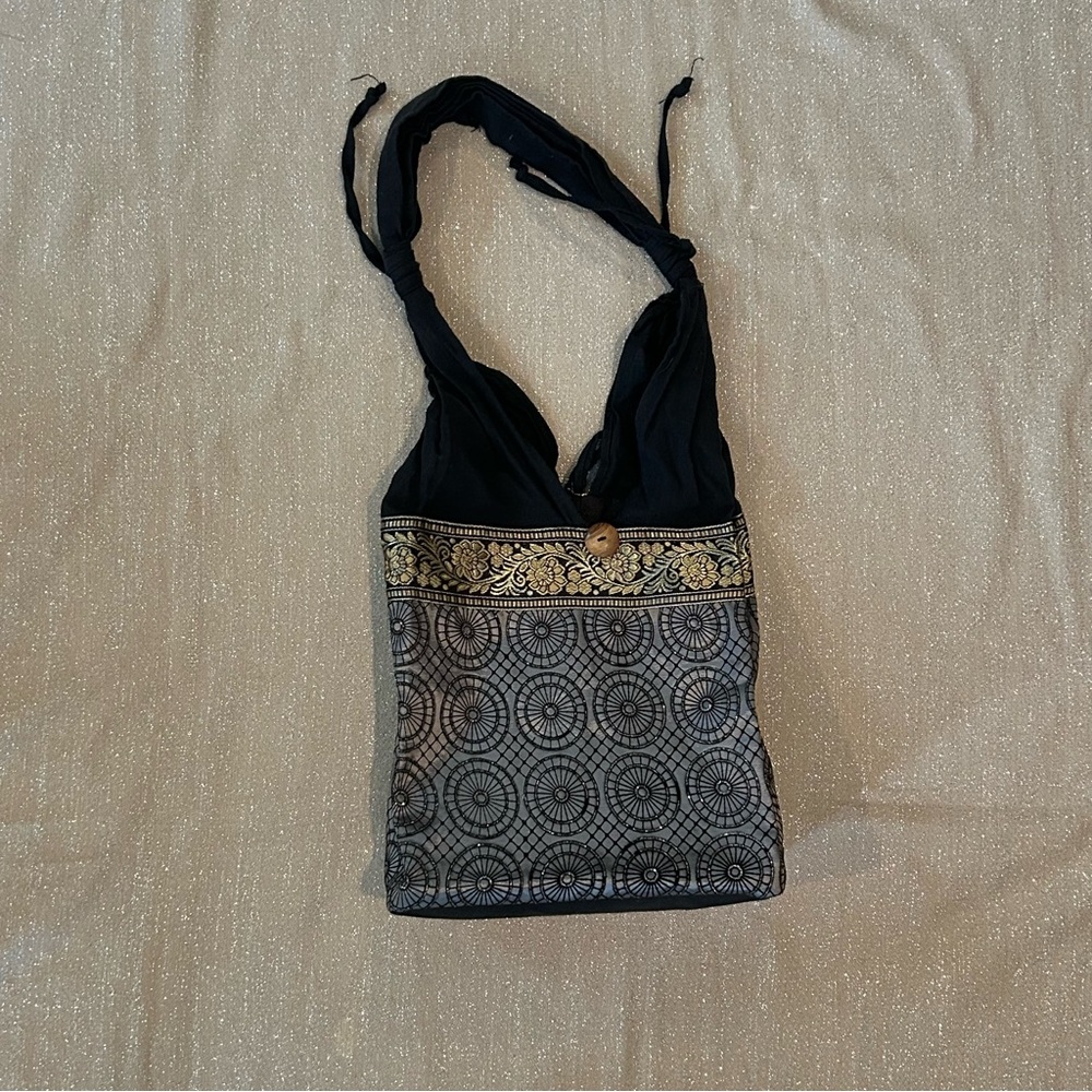 Silver and gold printed tote bag - Picture 2 of 5